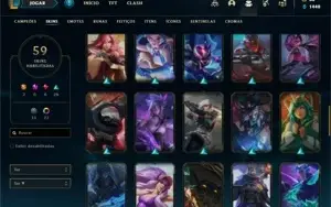 Conta ouro 4 com 100 Champs e 59 Skins + 400k de Yasuo