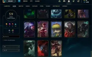 Conta ouro 4 com 100 Champs e 59 Skins + 400k de Yasuo