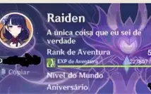 CONTA GENSHIN HUTAO COM HOMA AR56 7 ARMAS 5* BAAL E +