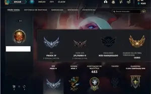 Conta unranked com 145 Champs e 144 Skins