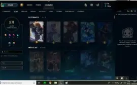 Conta league of legends, TODOS Champ,59 skins, 135 icones!