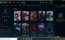 Conta league of legends, TODOS Champ,59 skins, 135 icones!
