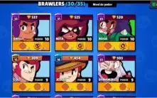 CONTA BRAWL STARS 11725 TROFÉUS 216 GEMAS 30/35 BRAWLERS