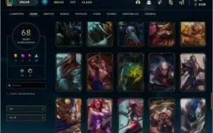 Conta Unranked com 68 skins e 112 champs