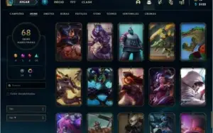 Conta Unranked com 68 skins e 112 champs