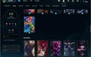 Conta Unranked com 68 skins e 112 champs