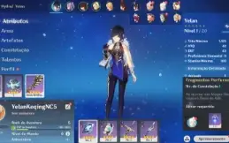 Conta Genshin Impact AR 5 com Yelan, Keqing e Ningguang C5