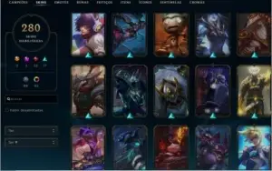 Conta LOL Diamante IV 280 skins