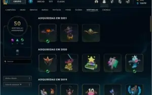 Conta LoL 832 skins, Desde 2012