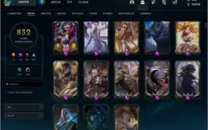 Conta LoL 832 skins, Desde 2012