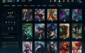 Conta prata 3 com TODOS os champs e 127 Skins (2 Ultimates)