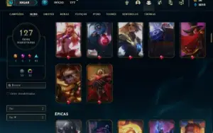 Conta prata 3 com TODOS os champs e 127 Skins (2 Ultimates)