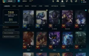 Conta prata 3 com TODOS os champs e 127 Skins (2 Ultimates)