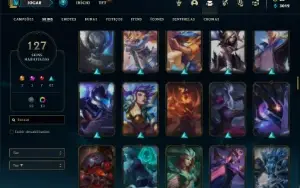 Conta prata 3 com TODOS os champs e 127 Skins (2 Ultimates)