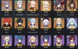 AR57, 23T5 Neuvillette + Bis, Hutao + Bis, Yelan, Kazuha...