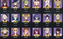 AR57, 23T5 Neuvillette + Bis, Hutao + Bis, Yelan, Kazuha...