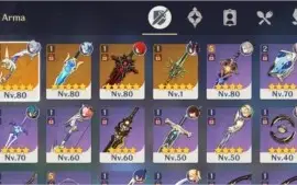 Conta Genshin Impact ar50 EULA, GANYU, ALBEDO, DILUC, QIQI