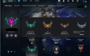 CONTA LOL NICK RARO PLAT 3