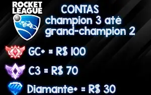 Contas Rocket League C3 Até Gc2 E Diamante Full Acesso