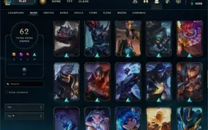 CONTA LEAGUE OF LEGENDS 62 SKINS LUX ELEMENTALISTA UDYR GUAR