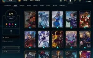 CONTA LEAGUE OF LEGENDS 62 SKINS LUX ELEMENTALISTA UDYR GUAR