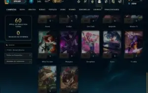Unranked com 40 Champs e 8 Skins