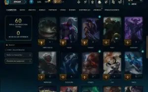 Unranked com 40 Champs e 8 Skins