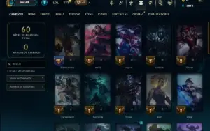 Unranked com 40 Champs e 8 Skins