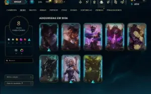 Unranked com 40 Champs e 8 Skins
