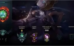 Conta League of Legends platina 2 com 300 skins