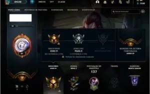 Conta ouro 4 com 61 champs e 57 skins +71 Pontos de Prestigi