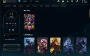 Conta ouro 4 com 61 champs e 57 skins +71 Pontos de Prestigi