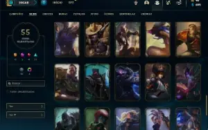 Conta bronze 1 com 120 Champs e 55 Skins ( MAIN MID / TOP )