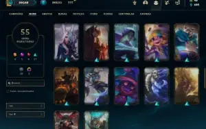 Conta bronze 1 com 120 Champs e 55 Skins ( MAIN MID / TOP )