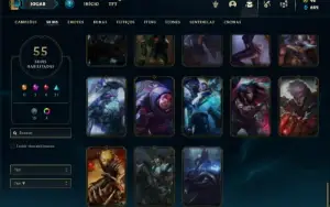 Conta bronze 1 com 120 Champs e 55 Skins ( MAIN MID / TOP )