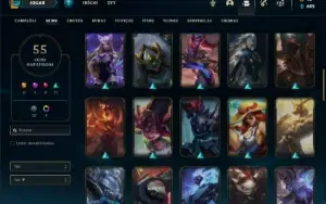 Conta bronze 1 com 120 Champs e 55 Skins ( MAIN MID / TOP )