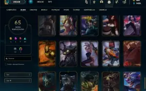 Prata 3 com 120 Champs e 65 Skins + 1 Prestigo da Katarina