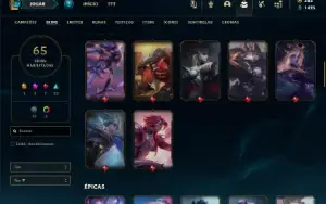 Prata 3 com 120 Champs e 65 Skins + 1 Prestigo da Katarina