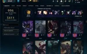 Platina 3 com TODOS os champs e 555 Skins + 400 Cromas
