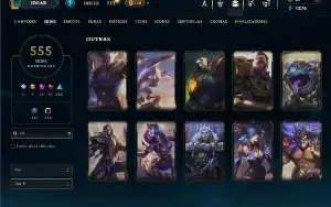 Platina 3 com TODOS os champs e 555 Skins + 400 Cromas