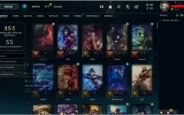 CONTA LOL NIVEL 355, FALTAM 8 CHAMPS E 75 SKINS