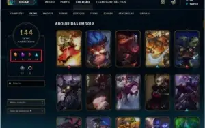 Conta de LoL 144 Skins Platina IV com todos os campeões