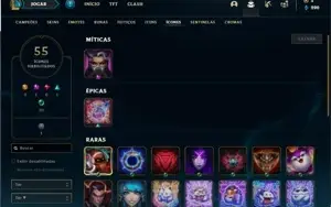 Conta ouro 4 com 26 Champs e 11 Skins + 1 Fragmento