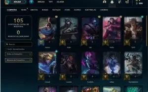 Conta ouro 4 com 26 Champs e 11 Skins + 1 Fragmento