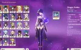 Raiden C2 + Assinatura + Yelan + Mona + Arma 5 + Benção