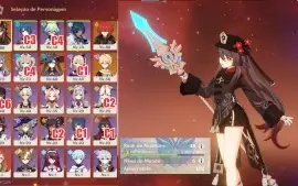 AR 48 HUTAO + ESPINHA CELESTIAL, DILUC, MONA E KEQING