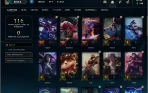 Conta prata 4 com 15 skins e 42 champs