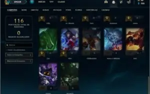 Conta prata 4 com 15 skins e 42 champs