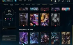 Conta prata 4 com 15 skins e 42 champs