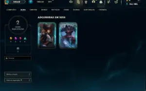Mestre com 27 Champs e 2 Skins + 10 Fragmentos